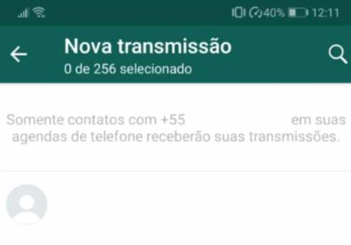 Lista de Transmissão WhatsApp